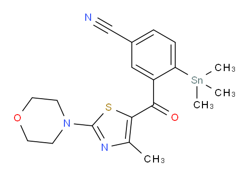 3-(4-methyl-2-morpholinothiazole-5-carbonyl)-4-(trimethylstannyl)benzonitrile