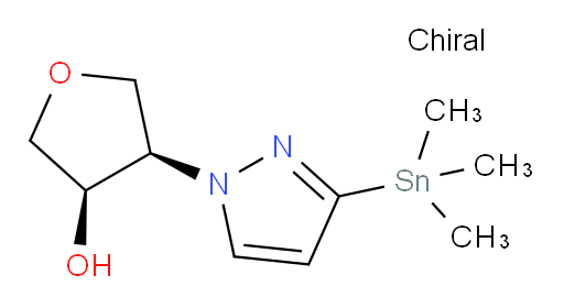 (3R,4R)-4-(3-(trimethylstannyl)-1H-pyrazol-1-yl)tetrahydrofuran-3-ol