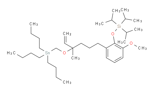 triisopropyl(2-methoxy-6-(4-methyl-4-((tributylstannyl)methoxy)hex-5-en-1-yl)phenoxy)silane