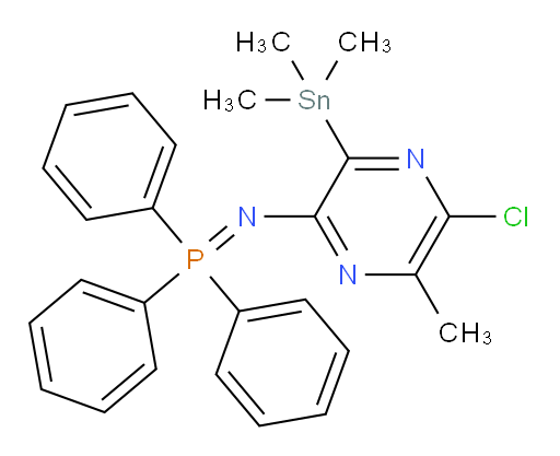 5-chloro-6-methyl-3-(trimethylstannyl)-N-(triphenylphosphoranylidene)pyrazin-2-amine