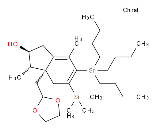 (2S,3S,3aS)-3a-((1,3-dioxolan-2-yl)methyl)-3,7-dimethyl-6-(tributylstannyl)-5-(trimethylsilyl)-2,3,3a,4-tetrahydro-1H-inden-2-ol
