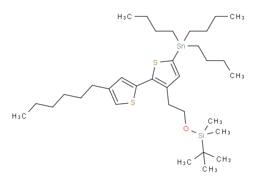 tert-butyl(2-(4'-hexyl-5-(tributylstannyl)-[2,2'-bithiophen]-3-yl)ethoxy)dimethylsilane