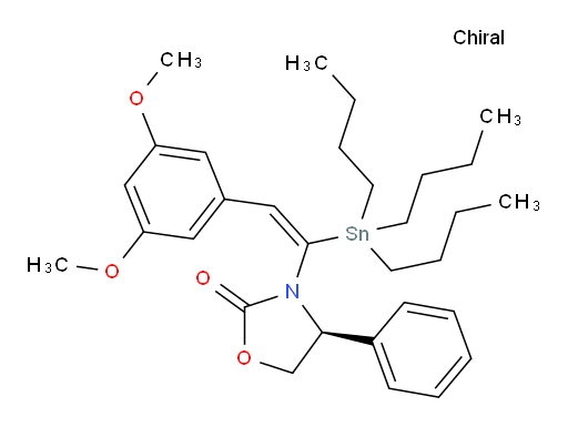 (S,E)-3-(2-(3,5-dimethoxyphenyl)-1-(tributylstannyl)vinyl)-4-phenyloxazolidin-2-one
