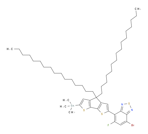 7-bromo-4-(4,4-dihexadecyl-6-(trimethylstannyl)-4H-cyclopenta[1,2-b:5,4-b']dithiophen-2-yl)-5-fluorobenzo[c][1,2,5]thiadiazole