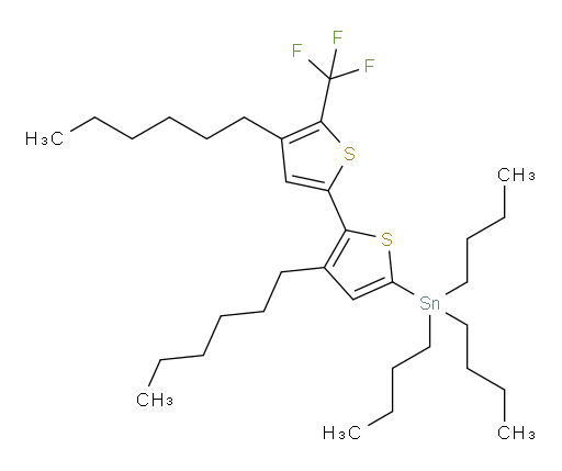 tributyl(3,4'-dihexyl-5'-(trifluoromethyl)-[2,2'-bithiophen]-5-yl)stannane