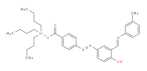 tributylstannyl 4-((E)-(4-hydroxy-3-((E)-(m-tolylimino)methyl)phenyl)diazenyl)benzoate