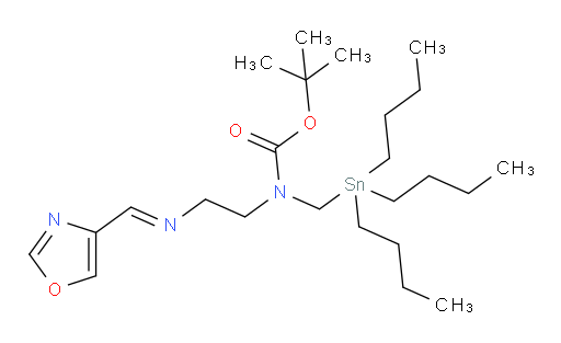 (E)-tert-butyl (2-((oxazol-4-ylmethylene)amino)ethyl)((tributylstannyl)methyl)carbamate