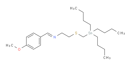(E)-N-(4-methoxybenzylidene)-2-(((tributylstannyl)methyl)thio)ethanamine