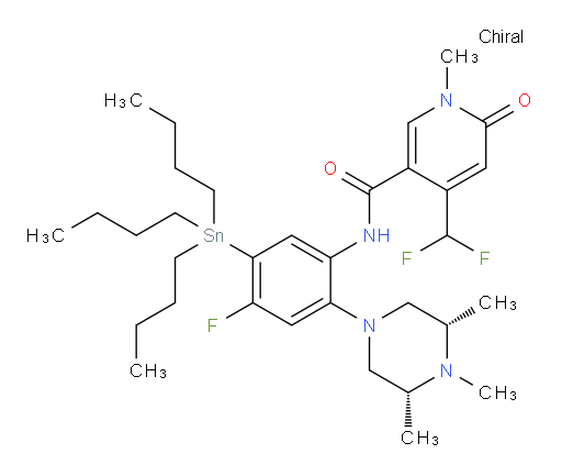 4-(difluoromethyl)-N-(4-fluoro-5-(tributylstannyl)-2-((3R,5S)-3,4,5-trimethylpiperazin-1-yl)phenyl)-1-methyl-6-oxo-1,6-dihydropyridine-3-carboxamide