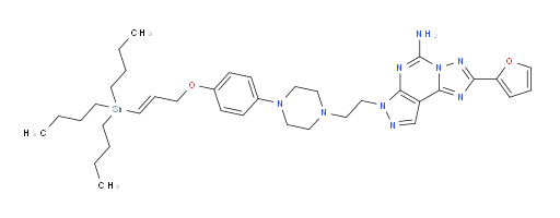 (E)-2-(furan-2-yl)-7-(2-(4-(4-((3-(tributylstannyl)allyl)oxy)phenyl)piperazin-1-yl)ethyl)-7H-pyrazolo[4,3-e][1,2,4]triazolo[1,5-c]pyrimidin-5-amine