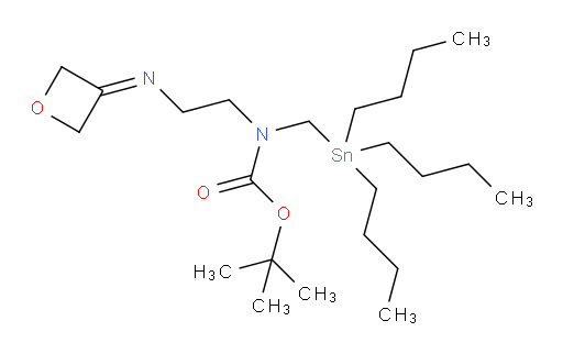 tert-butyl (2-(oxetan-3-ylideneamino)ethyl)((tributylstannyl)methyl)carbamate