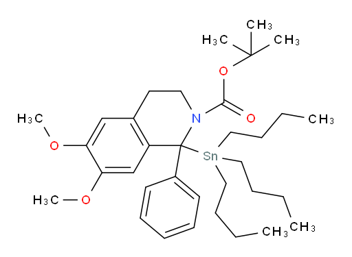 tert-butyl 6,7-dimethoxy-1-phenyl-1-(tributylstannyl)-3,4-dihydroisoquinoline-2(1H)-carboxylate