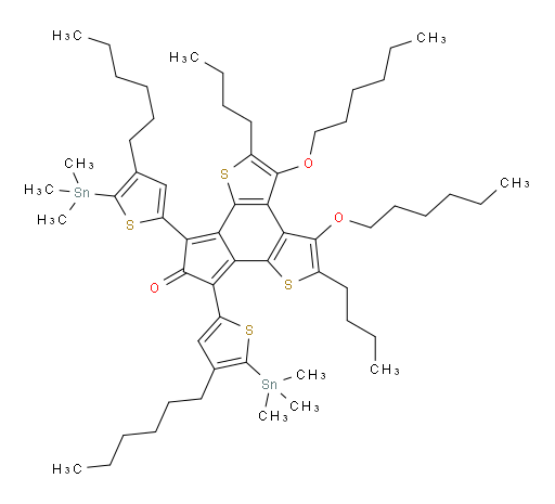 2,5-dibutyl-7,9-bis(4-hexyl-5-(trimethylstannyl)thiophen-2-yl)-3,4-bis(hexyloxy)-8H-indeno[4,5-b:7,6-b']dithiophen-8-one