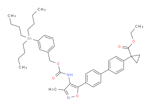 ethyl 1-(4'-(3-methyl-4-((((3-(tributylstannyl)benzyl)oxy)carbonyl)amino)isoxazol-5-yl)-[1,1'-biphenyl]-4-yl)cyclopropanecarboxylate