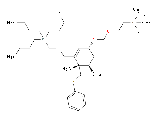 (2-((((1R,4S,5R)-4,5-dimethyl-4-((phenylthio)methyl)-3-(((tributylstannyl)methoxy)methyl)cyclohex-2-en-1-yl)oxy)methoxy)ethyl)trimethylsilane