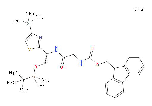 (R)-(9H-fluoren-9-yl)methyl (2-((2-((tert-butyldimethylsilyl)oxy)-1-(4-(trimethylstannyl)thiazol-2-yl)ethyl)amino)-2-oxoethyl)carbamate