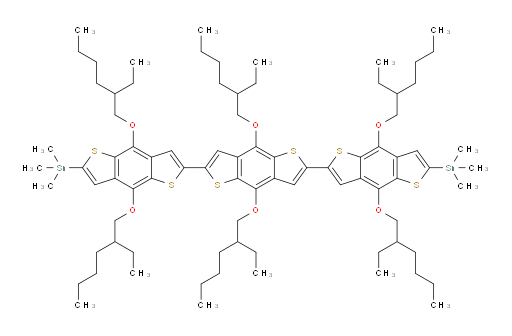 (4,4',4'',8,8',8''-hexakis((2-ethylhexyl)oxy)-[2,2':6',2''-terbenzo[1,2-b:4,5-b']dithiophene]-6,6''-diyl)bis(trimethylstannane)
