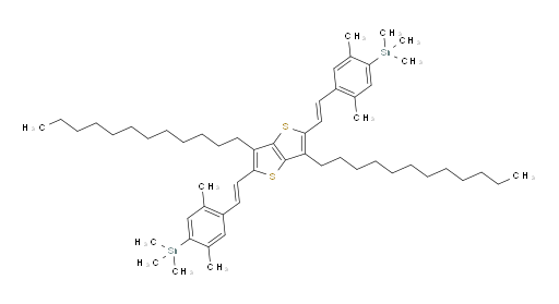 (((1E,1'E)-(3,6-didodecylthieno[3,2-b]thiophene-2,5-diyl)bis(ethene-2,1-diyl))bis(2,5-dimethyl-4,1-phenylene))bis(trimethylstannane)