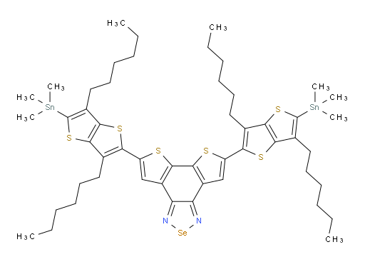 5,8-bis(3,6-dihexyl-5-(trimethylstannyl)thieno[3,2-b]thiophen-2-yl)dithieno[3',2':3,4;2'',3'':5,6]benzo[1,2-c][1,2,5]selenadiazole