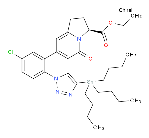 (S)-ethyl 7-(5-chloro-2-(4-(tributylstannyl)-1H-1,2,3-triazol-1-yl)phenyl)-5-oxo-1,2,3,5-tetrahydroindolizine-3-carboxylate