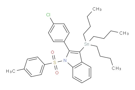 2-(4-chlorophenyl)-1-tosyl-3-(tributylstannyl)-1H-indole