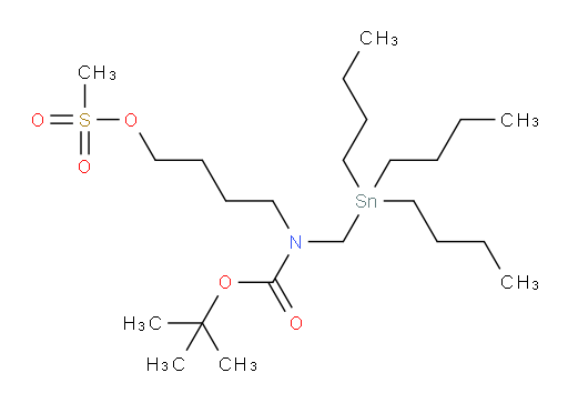 4-((tert-butoxycarbonyl)((tributylstannyl)methyl)amino)butyl methanesulfonate