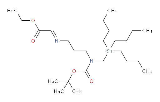 (E)-ethyl 2-((3-((tert-butoxycarbonyl)((tributylstannyl)methyl)amino)propyl)imino)acetate