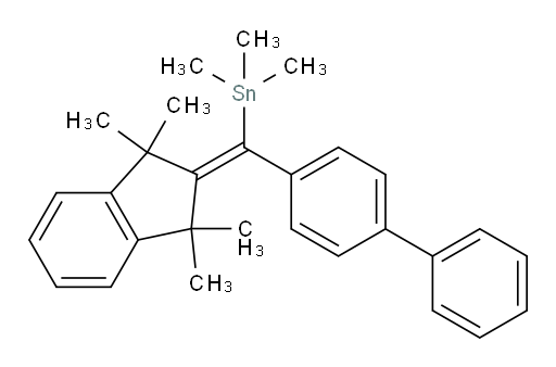 ([1,1'-biphenyl]-4-yl(1,1,3,3-tetramethyl-1H-inden-2(3H)-ylidene)methyl)trimethylstannane