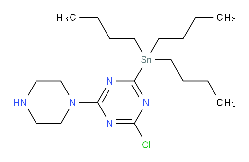 2-chloro-4-(piperazin-1-yl)-6-(tributylstannyl)-1,3,5-triazine