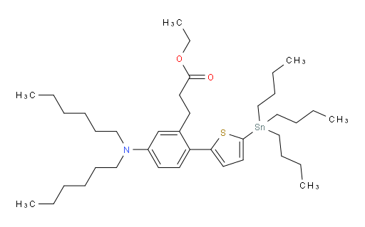 ethyl 3-(5-(dihexylamino)-2-(5-(tributylstannyl)thiophen-2-yl)phenyl)propanoate