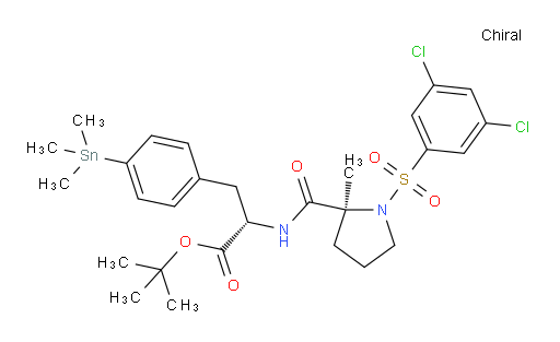 (S)-tert-butyl 2-((S)-1-((3,5-dichlorophenyl)sulfonyl)-2-methylpyrrolidine-2-carboxamido)-3-(4-(trimethylstannyl)phenyl)propanoate