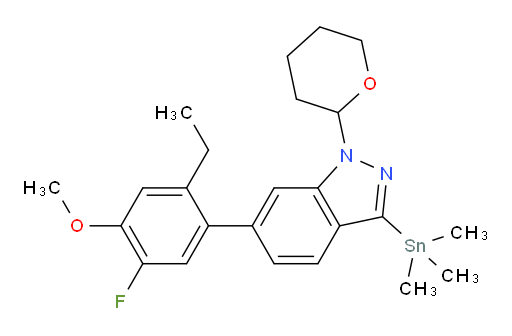6-(2-ethyl-5-fluoro-4-methoxyphenyl)-1-(tetrahydro-2H-pyran-2-yl)-3-(trimethylstannyl)-1H-indazole