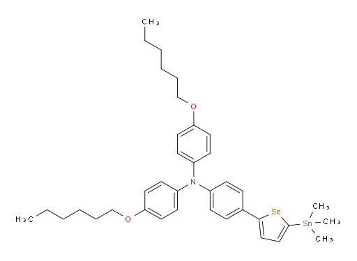 4-(hexyloxy)-N-(4-(hexyloxy)phenyl)-N-(4-(5-(trimethylstannyl)selenophen-2-yl)phenyl)aniline