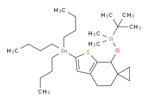 tert-butyldimethyl((2-(tributylstannyl)-5,7-dihydro-4H-spiro[benzo[b]thiophene-6,1'-cyclopropan]-7-yl)oxy)silane