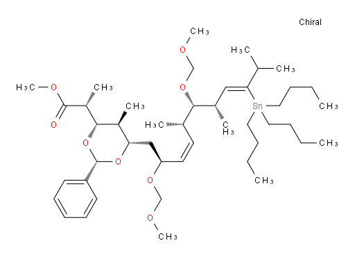 (R)-methyl 2-((2S,4S,5S,6S)-6-((2S,3Z,5S,6S,7S,8Z)-2,6-bis(methoxymethoxy)-5,7,10-trimethyl-9-(tributylstannyl)undeca-3,8-dien-1-yl)-5-methyl-2-phenyl-1,3-dioxan-4-yl)propanoate