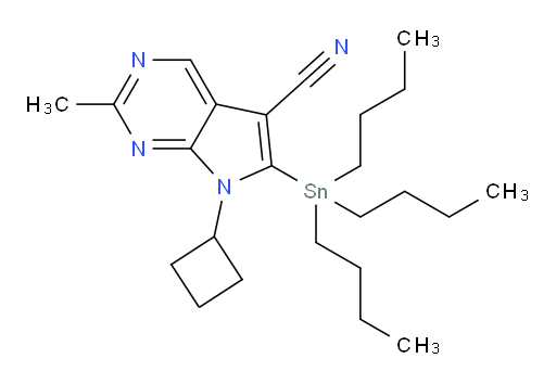 7-环丁基-2-甲基-6-(三丁基锡基)-7H-吡咯并[2,3-d]嘧啶-5-氰基