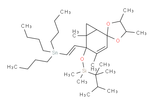 (E)-(2,3-dimethylbutan-2-yl)dimethyl((4,4',5',6-tetramethyl-5-(2-(tributylstannyl)vinyl)spiro[bicyclo[4.1.0]hept[3]ene-2,2'-[1,3]dioxolan]-5-yl)oxy)silane