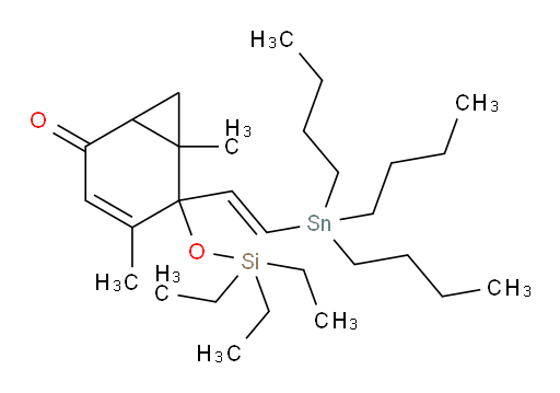 (E)-4,6-dimethyl-5-(2-(tributylstannyl)vinyl)-5-((triethylsilyl)oxy)bicyclo[4.1.0]hept-3-en-2-one