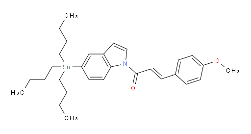 (E)-3-(4-methoxyphenyl)-1-(5-(tributylstannyl)-1H-indol-1-yl)prop-2-en-1-one