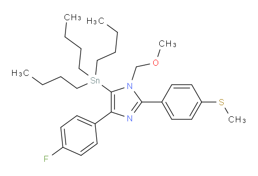 4-(4-fluorophenyl)-1-(methoxymethyl)-2-(4-(methylthio)phenyl)-5-(tributylstannyl)-1H-imidazole