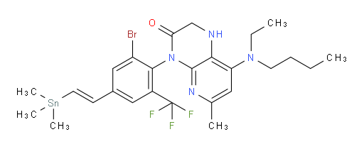 (E)-4-(2-溴-6-(三氟甲基)-4-(2-(三甲基锡基)乙烯基)苯基)-8-(丁基(乙基)氨基)-6-甲基-1,2-二氢吡啶并[2,3-b]吡嗪-3(4H)-酮