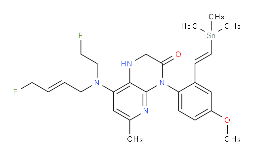 8-(((E)-4-fluorobut-2-en-1-yl)(2-fluoroethyl)amino)-4-(4-methoxy-2-((E)-2-(trimethylstannyl)vinyl)phenyl)-6-methyl-1,2-dihydropyrido[2,3-b]pyrazin-3(4H)-one