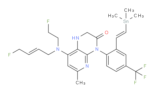 8-(((E)-4-fluorobut-2-en-1-yl)(2-fluoroethyl)amino)-6-methyl-4-(4-(trifluoromethyl)-2-((E)-2-(trimethylstannyl)vinyl)phenyl)-1,2-dihydropyrido[2,3-b]pyrazin-3(4H)-one