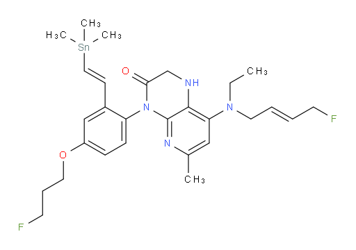 8-(乙基((E)-4-氟丁-2-烯-1-基)氨基)-4-(4-(3-氟丙氧基)-2-((E)-2-(三甲基锡基)乙烯基)苯基)-6-甲基-1,2-二氢吡啶并[2,3-b]吡嗪-3(4H)-酮