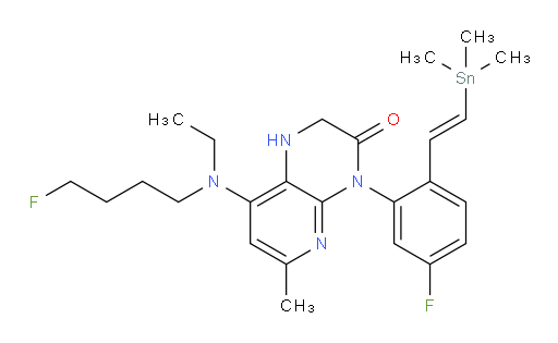 (E)-8-(ethyl(4-fluorobutyl)amino)-4-(5-fluoro-2-(2-(trimethylstannyl)vinyl)phenyl)-6-methyl-1,2-dihydropyrido[2,3-b]pyrazin-3(4H)-one