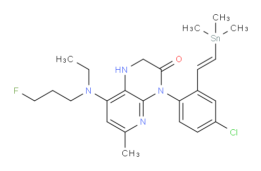 (E)-4-(4-chloro-2-(2-(trimethylstannyl)vinyl)phenyl)-8-(ethyl(3-fluoropropyl)amino)-6-methyl-1,2-dihydropyrido[2,3-b]pyrazin-3(4H)-one