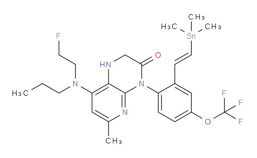 (E)-8-((2-fluoroethyl)(propyl)amino)-6-methyl-4-(4-(trifluoromethoxy)-2-(2-(trimethylstannyl)vinyl)phenyl)-1,2-dihydropyrido[2,3-b]pyrazin-3(4H)-one