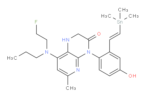 (E)-8-((2-fluoroethyl)(propyl)amino)-4-(4-hydroxy-2-(2-(trimethylstannyl)vinyl)phenyl)-6-methyl-1,2-dihydropyrido[2,3-b]pyrazin-3(4H)-one