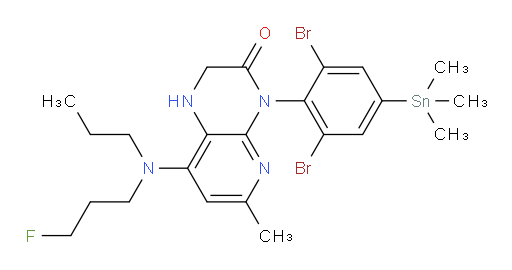 4-(2,6-dibromo-4-(trimethylstannyl)phenyl)-8-((3-fluoropropyl)(propyl)amino)-6-methyl-1,2-dihydropyrido[2,3-b]pyrazin-3(4H)-one