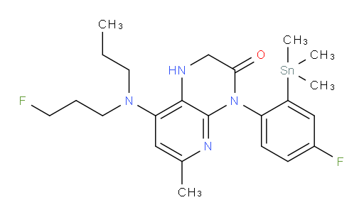 4-(4-fluoro-2-(trimethylstannyl)phenyl)-8-((3-fluoropropyl)(propyl)amino)-6-methyl-1,2-dihydropyrido[2,3-b]pyrazin-3(4H)-one